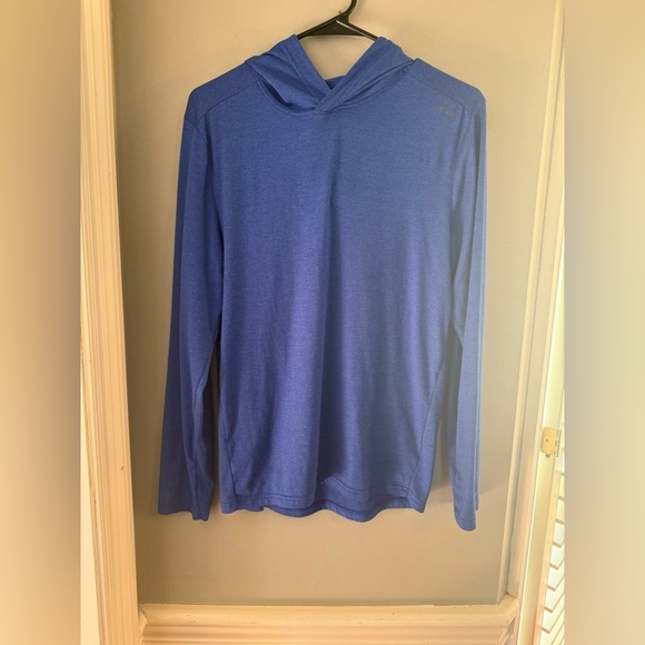 Quick Dri Blue Men's Lightweight Running Hoodie - Picture 2 of 7